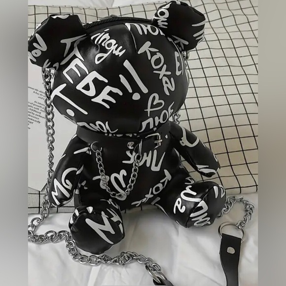 CHARMING LETTER PRINT BEAR DOLL BAG GREAT CHRISTMAS GIFT - Picture 1 of 1